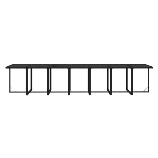15-tlg. Garten-Essgruppe mit Kissen Poly Rattan Schwarz