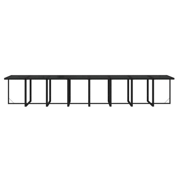 21-tlg. Garten-Essgruppe mit Kissen Poly Rattan Schwarz