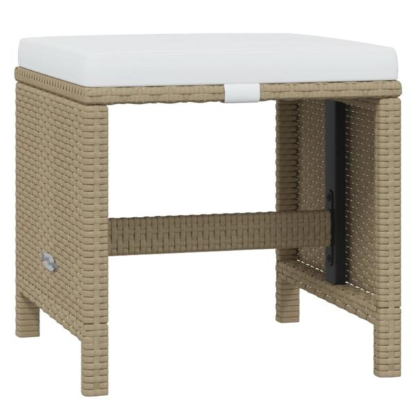 15-tlg. Garten-Essgruppe mit Kissen Poly Rattan Beige