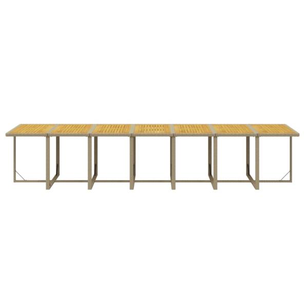 19-tlg. Garten-Essgruppe mit Kissen Poly Rattan Beige