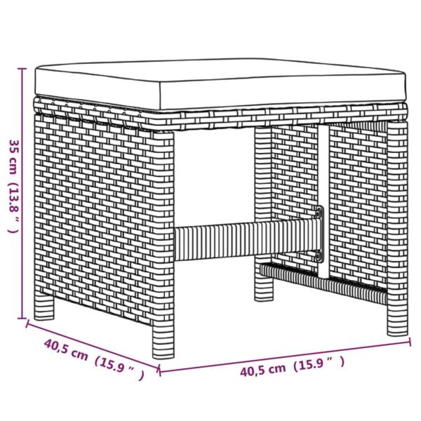 21-tlg. Garten-Essgruppe mit Kissen Poly Rattan Beige