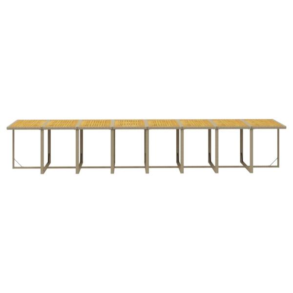 21-tlg. Garten-Essgruppe mit Kissen Poly Rattan Beige