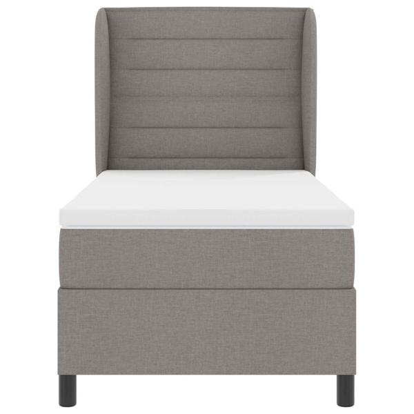 Boxspringbett mit Matratze mit Kopfteil Taupe 90 x 190 cm Stoff