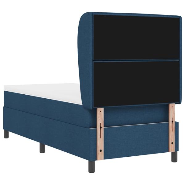 Boxspringbett mit Matratze mit Kopfteil Blau 90 x 190 cm Stoff