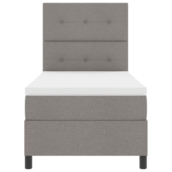 ARDEBO.de - Boxspringbett mit Matratze mit LED Taupe 90 x 190 cm Stoff