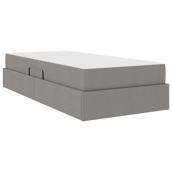 Aufbewahrungsbett mit Matratze Taupe 90 x 190 cm Polyester