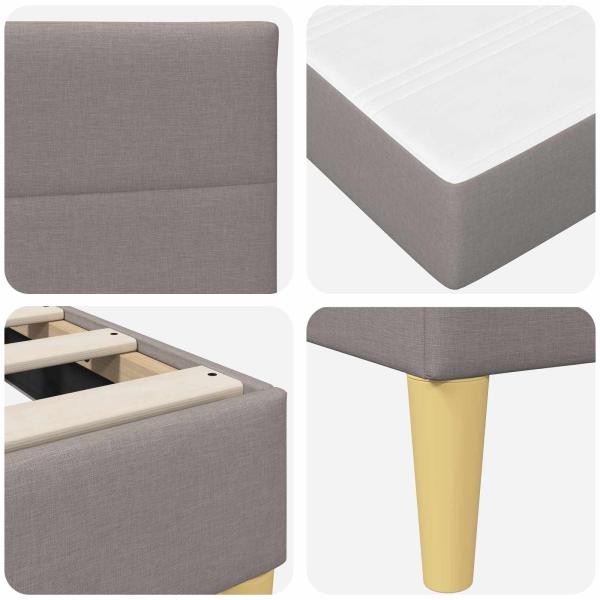 Bettrahmen Taupe 90 x 190 cm Polyester
