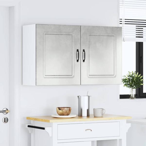 ARDEBO.de - K?chen-H?ngeschr?nke 2 Stk. Kalmar Betongrau Holzwerkstoff