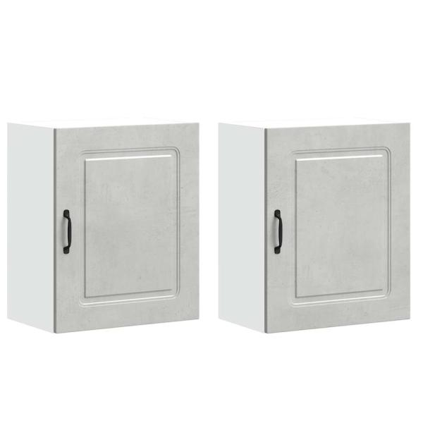 K?chen-H?ngeschr?nke 2 Stk. Kalmar Betongrau Holzwerkstoff