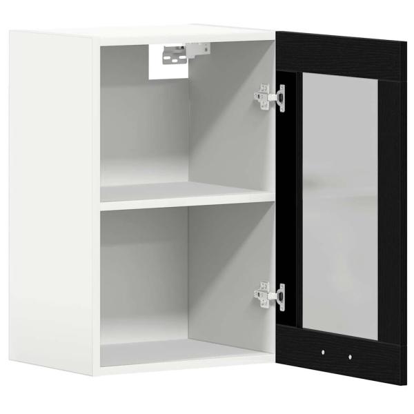 Hängeglasschrank Schwarz Eichen-Optik 40 x 31 x 60 cm Holzwerkstoff