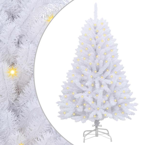 Künstlicher Weihnachtsbaum Weiß 150 cm PVC und Metall