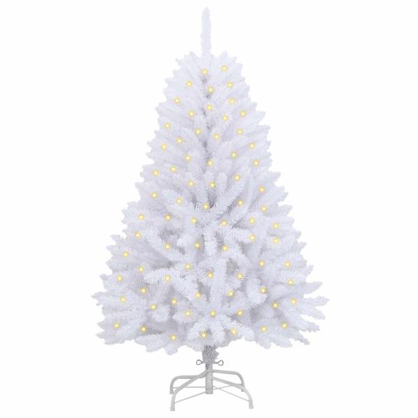 Künstlicher Weihnachtsbaum Weiß 150 cm PVC und Metall