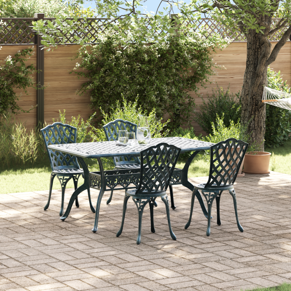 Garten Essgruppe 5 pcs Grün Aluminium