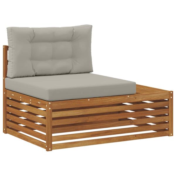 2 stk. Outdoor-Sofagarnitur Massives Akazienholz und Polyester