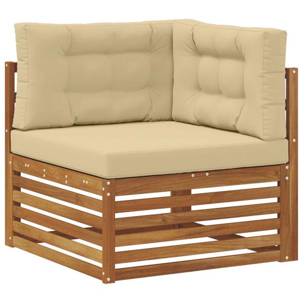 Outdoor-Sofagarnitur mit Kissen 4 Stück Natur und Beige