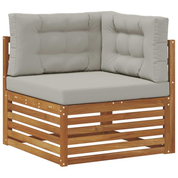 7 stk. Outdoor-Sofagarnitur Massives Akazienholz und Polyester