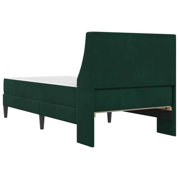 Bettgestell mit Matratze Dunkelgrün 90 x 200 cm Samt