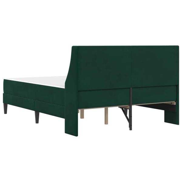 Bettgestell mit Matratze Dunkelgrün 120 x 190 cm Samt