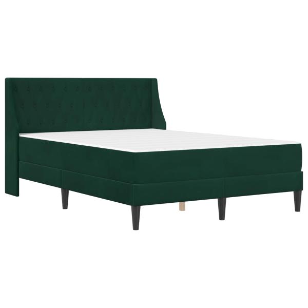 Bettgestell mit Matratze Dunkelgrün 140 x 190 cm Samt