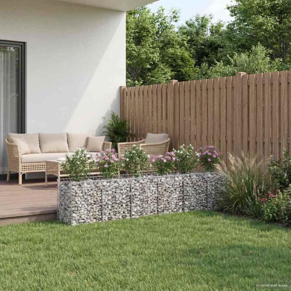 ARDEBO.de - Gabionen-Hochbeet 2 stk. 300 x 50 x 60 cm Verzinkter Stahl