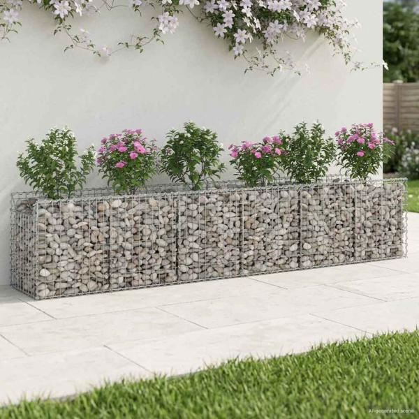 Gabionen-Hochbeet 2 stk. 300 x 50 x 60 cm Verzinkter Stahl