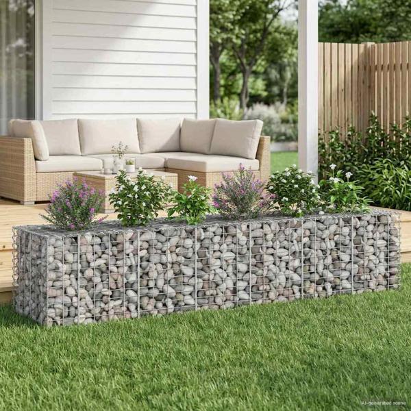 ARDEBO.de - Gabionen-Hochbeet 2 stk. 260 x 60 x 55 cm Verzinkter Stahl