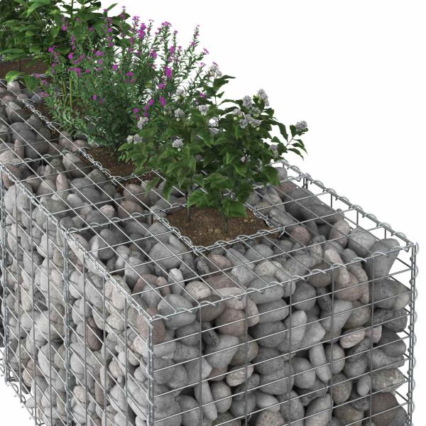 Gabionen-Hochbeet 2 stk. 260 x 60 x 55 cm Verzinkter Stahl