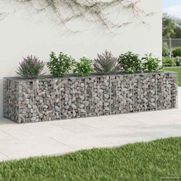 Gabionen-Hochbeet 2 stk. 260 x 60 x 55 cm Verzinkter Stahl