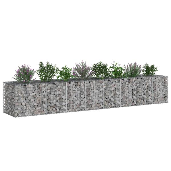 Gabionen-Hochbeet 2 stk. 340 x 60 x 55 cm Verzinkter Stahl