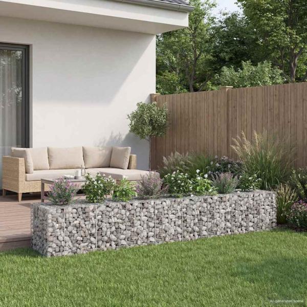 Gabionen-Hochbeet 2 stk. 340 x 60 x 55 cm Verzinkter Stahl