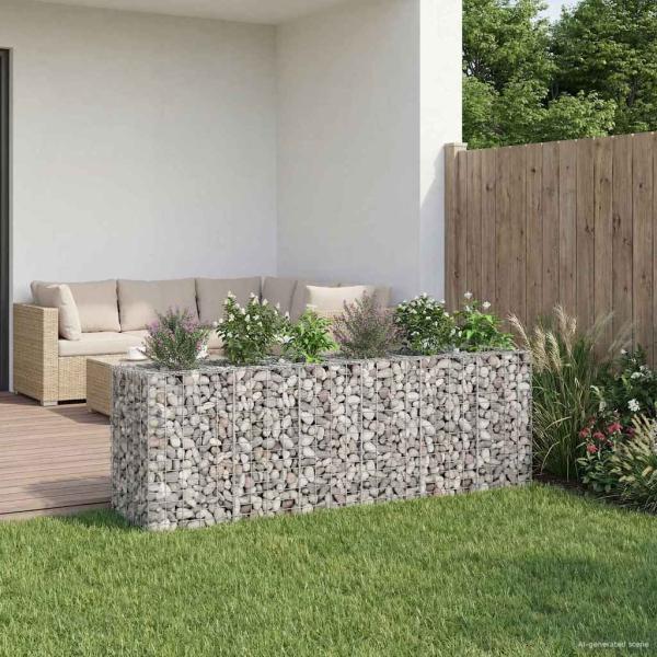 ARDEBO.de - Gabionen-Hochbeet 2 stk. 250 x 50 x 80 cm Verzinkter Stahl
