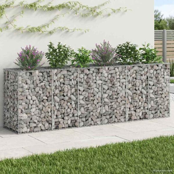 Gabionen-Hochbeet 2 stk. 250 x 50 x 80 cm Verzinkter Stahl