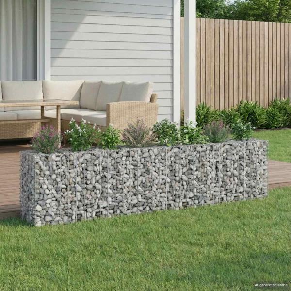 ARDEBO.de - Gabionen-Hochbeet 2 stk. 330 x 50 x 80 cm Verzinkter Stahl