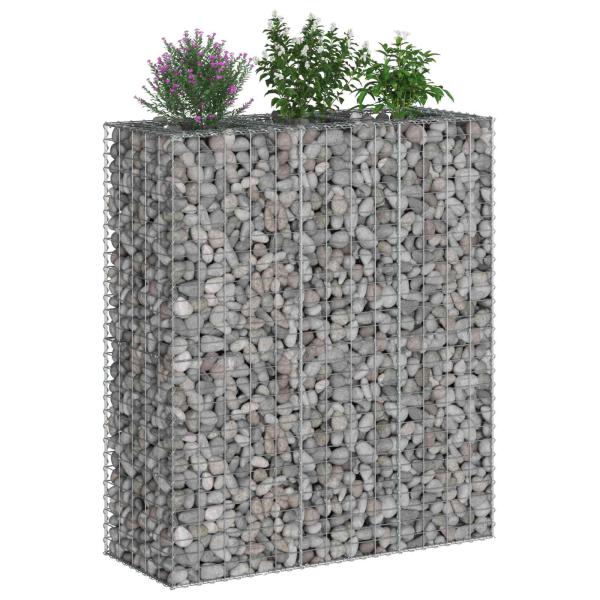 Gabionen-Hochbeet 2 stk. 130 x 50 x 150 cm Verzinkter Stahl