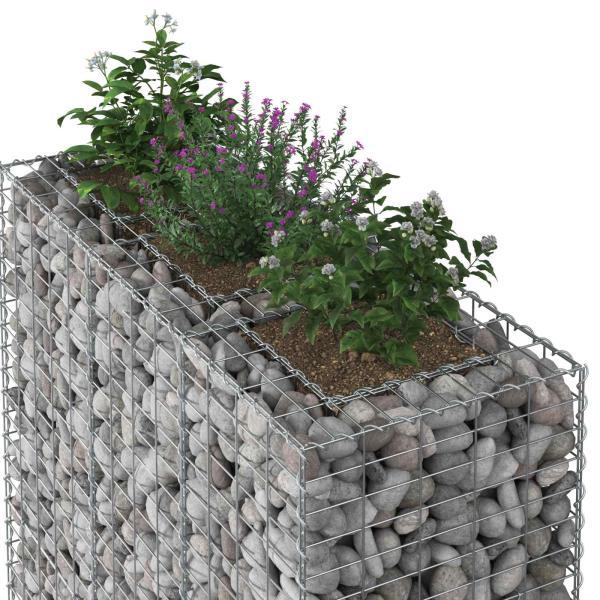 Gabionen-Hochbeet 2 stk. 130 x 50 x 150 cm Verzinkter Stahl