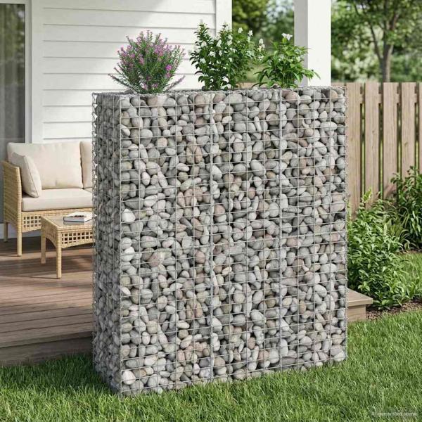 Gabionen-Hochbeet 2 stk. 130 x 50 x 150 cm Verzinkter Stahl