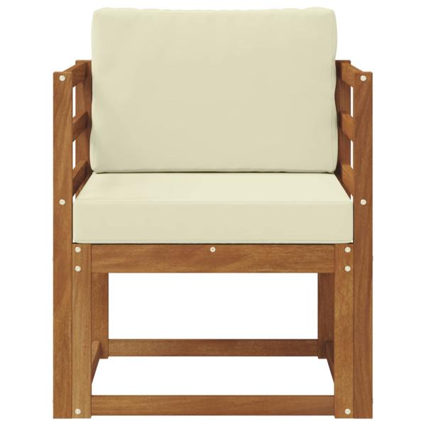 Outdoor-Sofa Massives Akazienholz und Polyester Natur