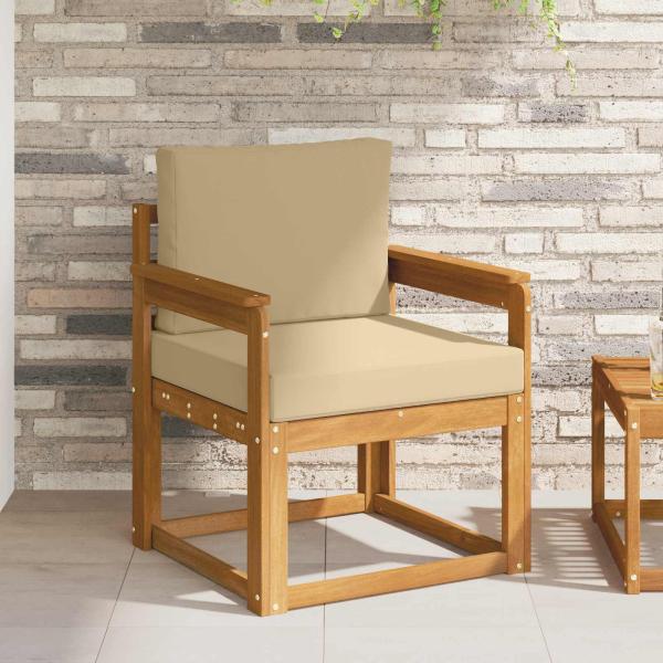 ARDEBO.de - Outdoor-Sofa Massives Akazienholz und Polyester Natur