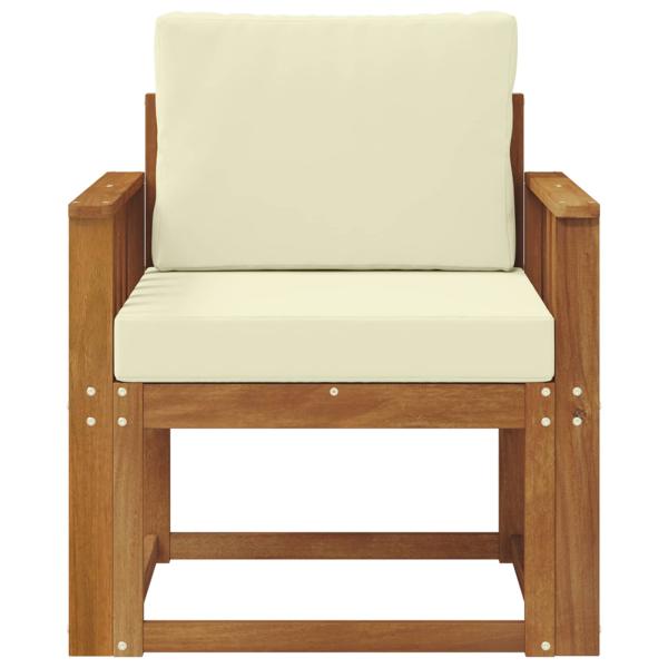 Outdoor-Sofa Massives Akazienholz und Polyester Natur