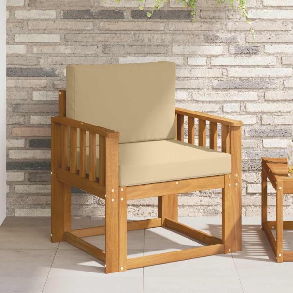 ARDEBO.de - Outdoor-Sofa Massives Akazienholz und Polyester Natur
