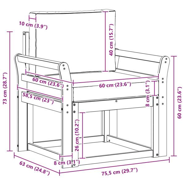 Outdoor-Sofa Massives Akazienholz und Polyester Natur