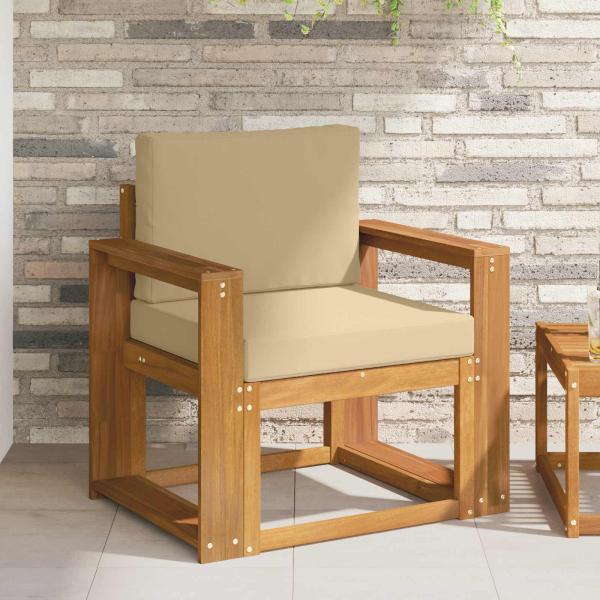 ARDEBO.de - Outdoor-Sofa Massives Akazienholz und Polyester Natur