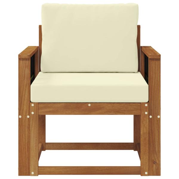 Outdoor-Sofa Massives Akazienholz und Polyester Natur