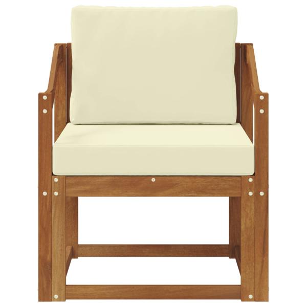 Outdoor-Sofa Massives Akazienholz und Polyester Natur