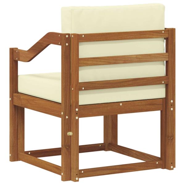 Outdoor-Sofa Massives Akazienholz und Polyester Natur