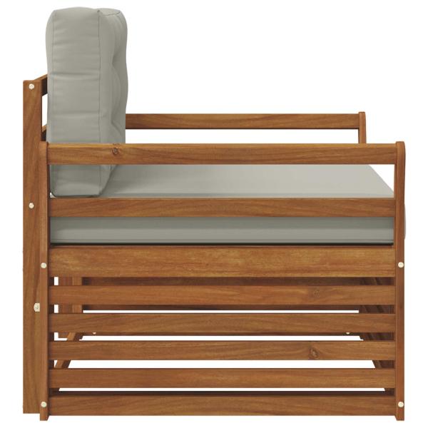 Outdoor-Sofa Massives Akazienholz und Polyester