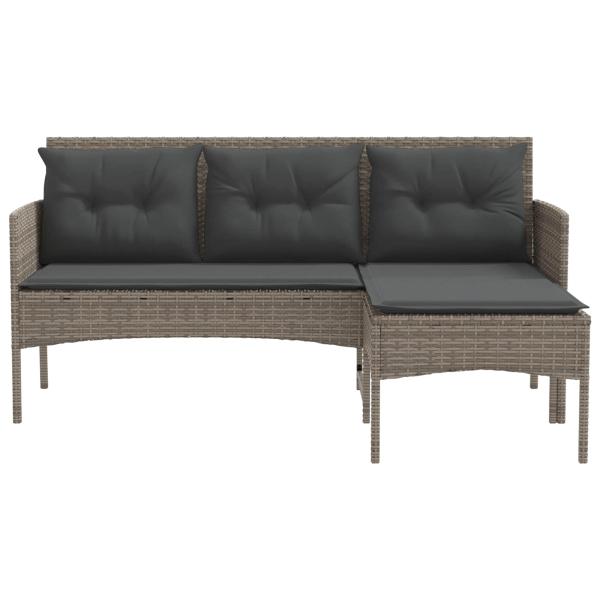 Gartensofa-set 2 Stk. Poly-Rattan