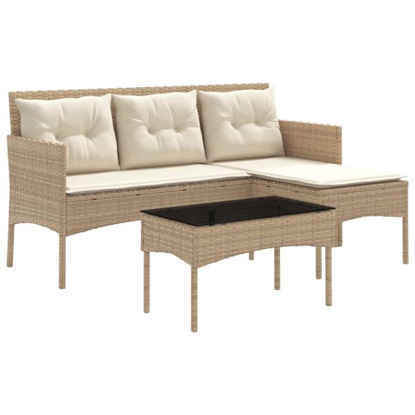 Gartensofa-set 2 stk. Poly-Rattan