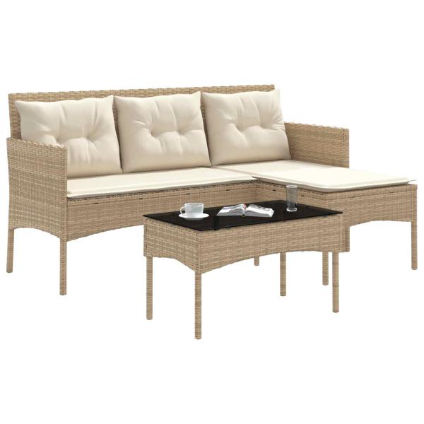 Gartensofa-set 2 stk. Poly-Rattan