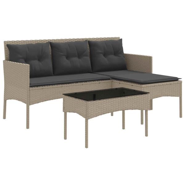 Gartensofa-set 2 stk. Poly-Rattan